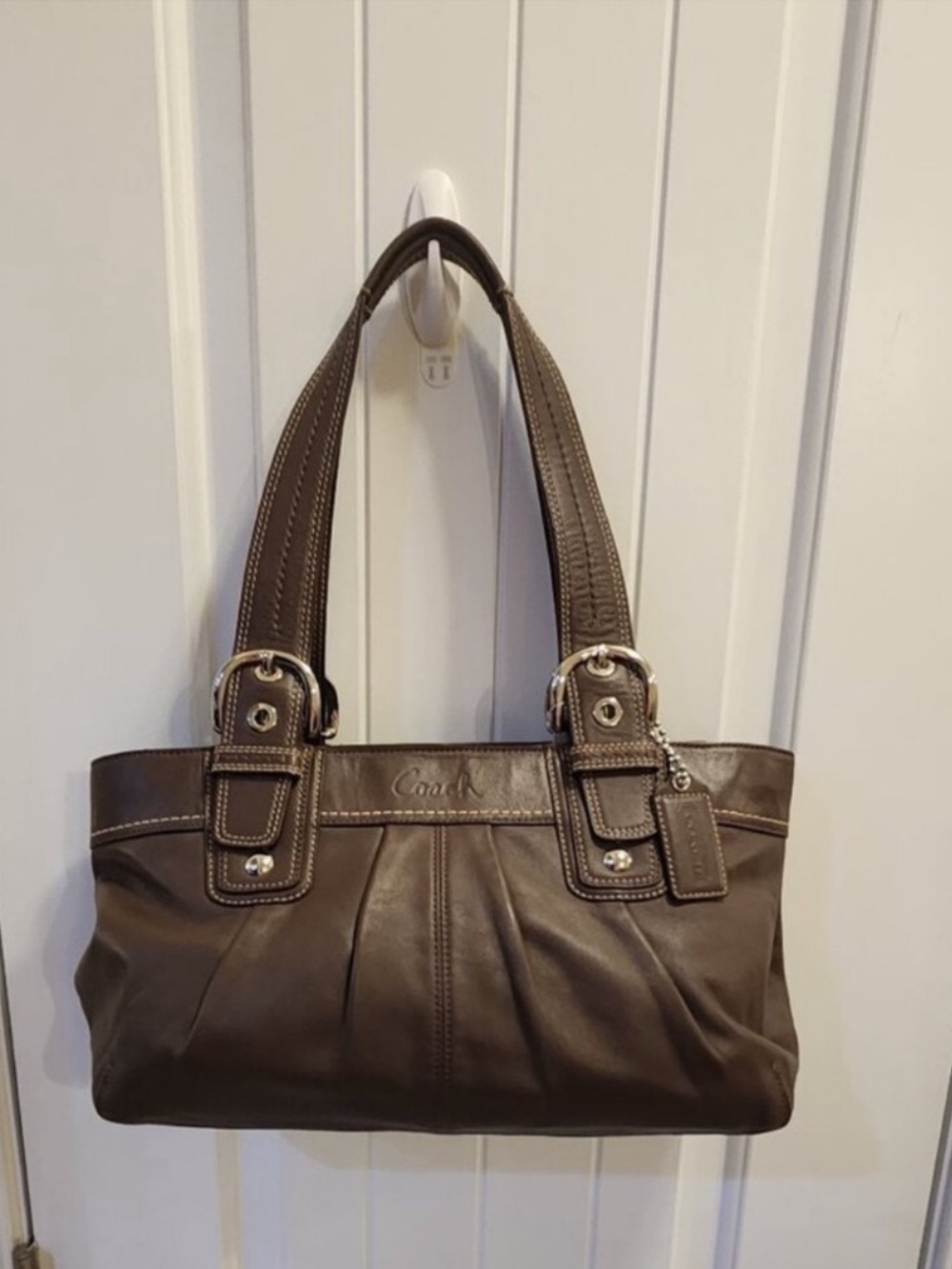 Bundle Coach Dark Brown Leather Shoulder Tote